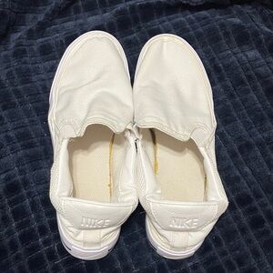 Nike White Canvas Slip-On Shoes  Women's Size 8.5